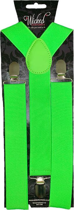 Actual product image Wicked Costumes Adjustable braces with clips in neon green
