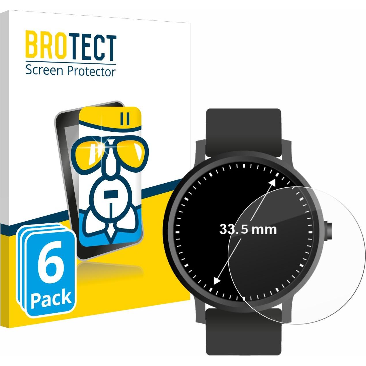 BROTECT AirGlass Panzerglasfolie, Smartwatch Schutzfolie, Transparent