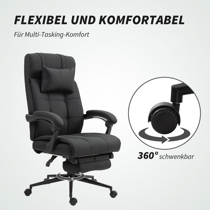 Produktbild Vinsetto Bürostuhl Polyester, Schaumstoff Schwarz