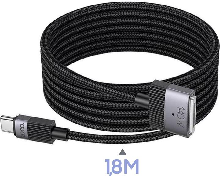Actual product image Hoco Cable Cable USB C to Mag3 5A 140W magnetic 1,8 m U141 black (1.80 m, 140 W)