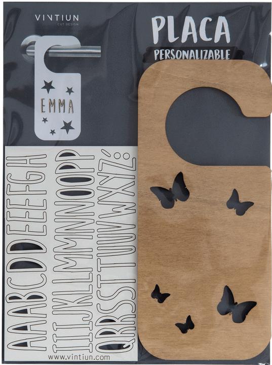 Actual product image Vintiun Door hanger butterfly nature personalizable