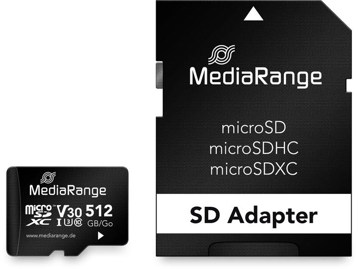 Actual product image MediaRange MICRO SDXC KARTE 512GB (512 GB, microSDXC, U3, UHS-I)