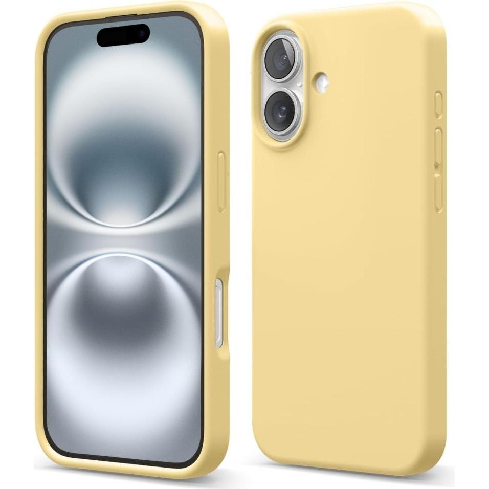 Screenguard Apple iPhone 16 Plus Liquid Silicone Case Hülle (Apple iPhone 16 Plus), Smartphone Hülle, Gelb