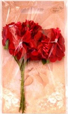 Titanum Rote Stoffblumen 4cm 6St (6 pcs.)