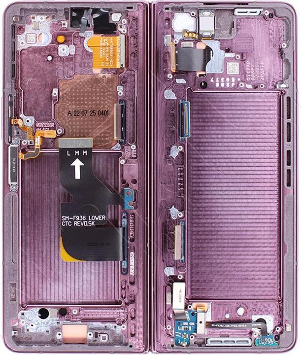 Actual product image Samsung LCD + Touch + Frame for F936B Z Fold4 - burgundy (Display, Samsung Z4)