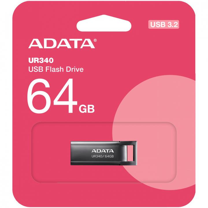 Actual product image Adata USB 64GB UR340 bk 3.2 Interface USB 3.2 Gen 1 (64 GB, USB-A)