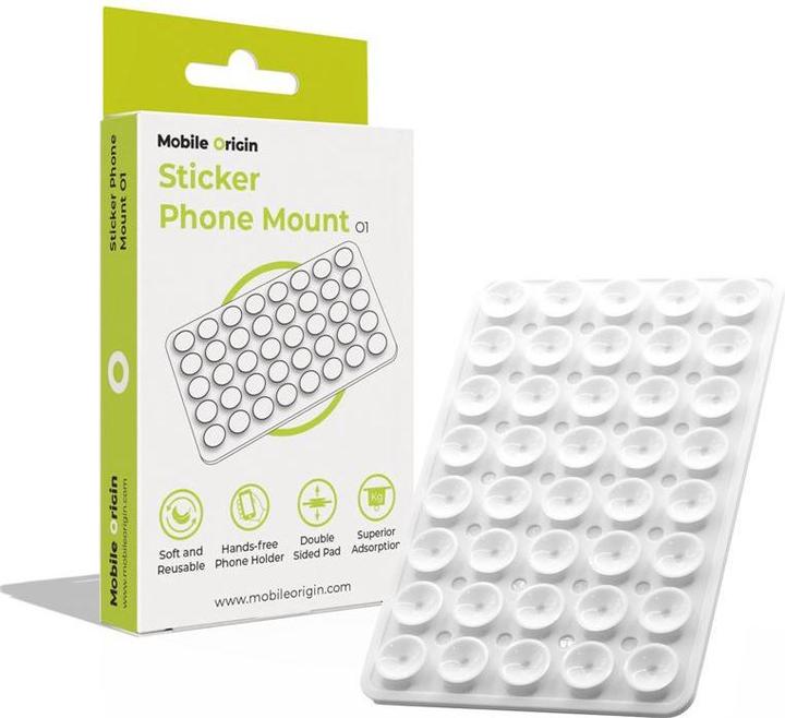 Mobile Origin Sticker Phone Mount O1 weiss / Silikon-Telefonhalterung mit Saugnäpfen