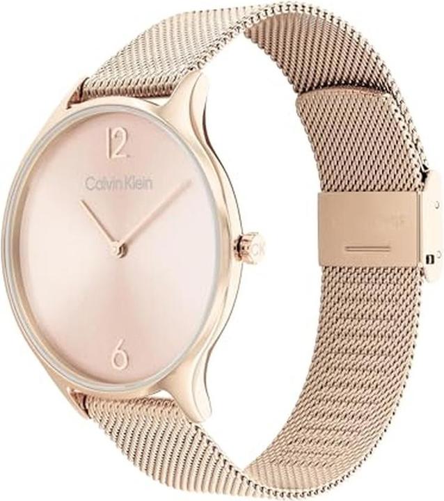 Actual product image Calvin Klein Womens Analogue Quartz Watch with Stainless Steel Strap 25200002 Carnation Gold Classic (Analogue wristwatch, 38 mm)
