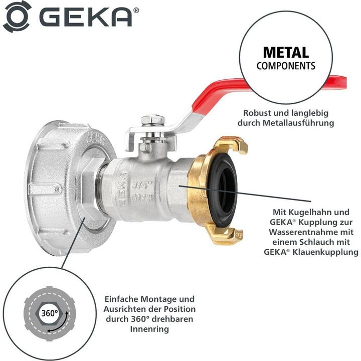 Image du produit Geka Plus IBC robinet à bille accouplement S60x6 (Attelage)