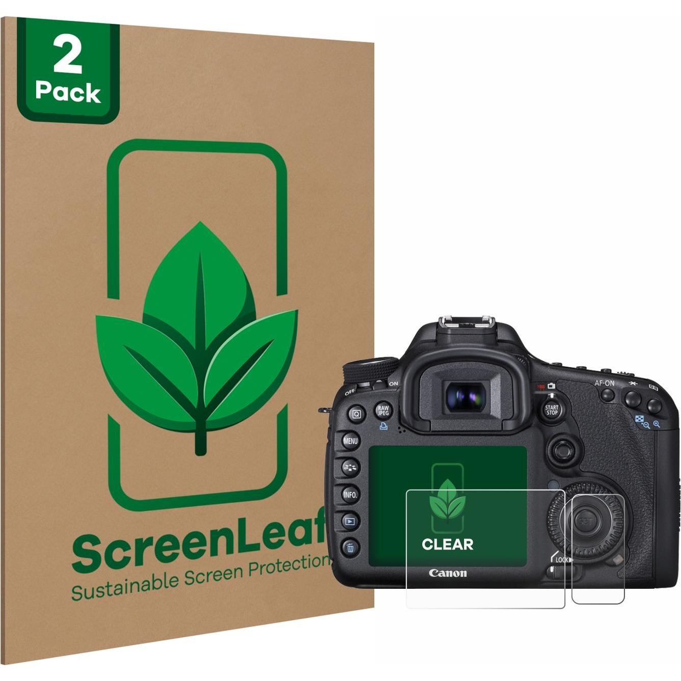 ScreenLeaf Schutzfolie nachhaltiger Displayschutz Displayschutzfolie Folie Klar Transparent (Displayschutz, EOS 7D), Kam...