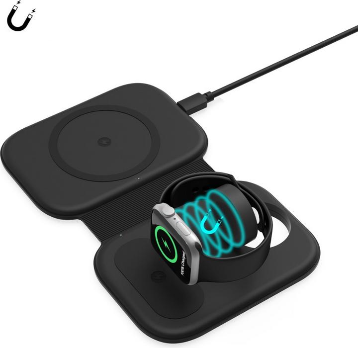 Produktbild Deltalabs MagSafe Qi Wireless Ladepad für iPhone / Apple Watch / AirPods (15 W)