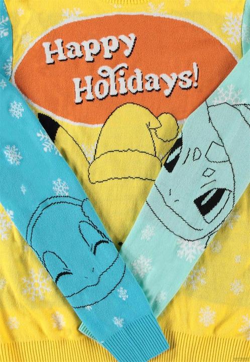 Immagine prodotto Difuzed Pokémon - Pikachu Bulbasaur Squirtle & Charmender Christmas Jumper - XS (S)