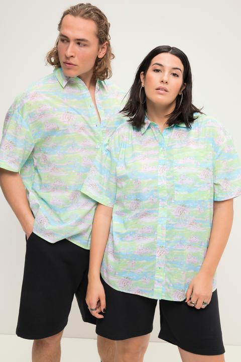 Immagine prodotto Studio Untold Camicia hawaiana dal taglio oversize con stampa allover, collo da camicia e mezze maniche (L)