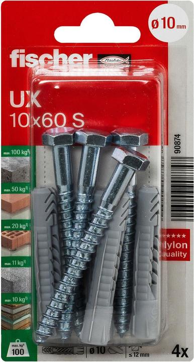 Produktbild Fischer Universaldübel UX 10x60 S K (4 Stk.)
