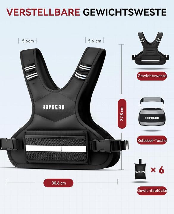 Produktbild Hapbear Verstellbare Gewichtsweste mit Kettlebell-Tasche