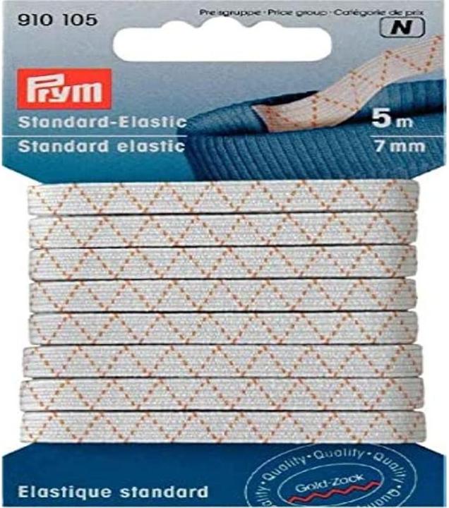 Image du produit Prym Élastique standard, blanc 7 mm, carte 5 m