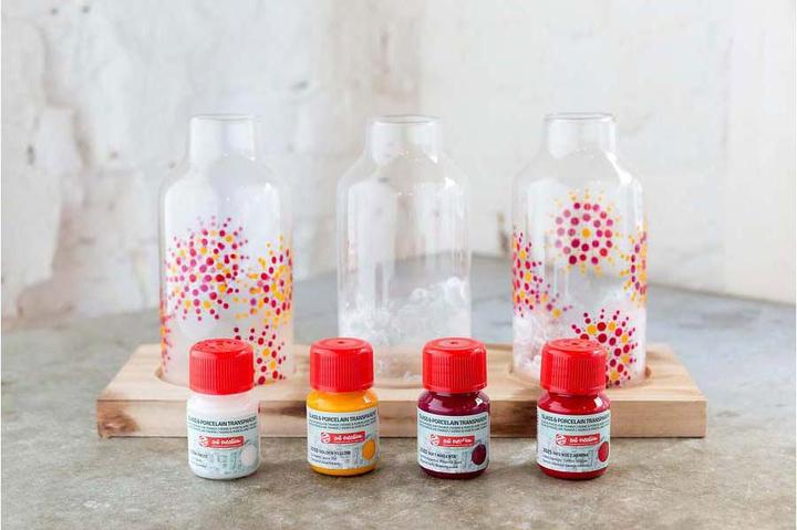 Actual product image Royal Talens Glass & Porcelain Transparent set Pink Frost | 4 x 30 ml (120 ml)