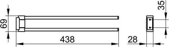 Immagine prodotto Keuco Portasciugamani PLAN 2 pezzi girevole 438 mm ES