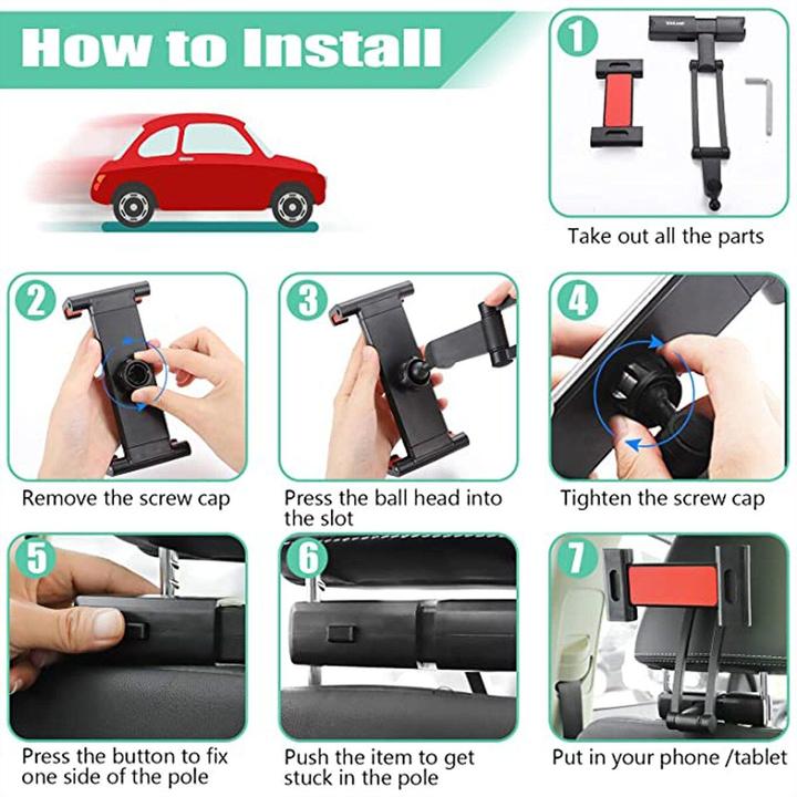 Immagine prodotto Rock Supporto da auto per cellulare e tablet per poggiatesta, misura 12,5 - 19 cm