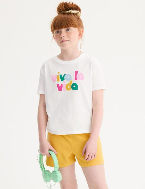 Actual product image La Redoute Collections T-Shirt mit kurzen Ärmeln und Schriftzug (116)