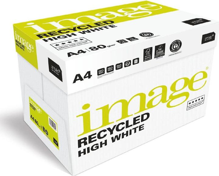 Actual product image Antalis Image Recycled High White Blue Angel 80g, bright white 2'500 sheets box 5x500 sheets/sheet (A4, 2500 Sheets, 80 g/m²)