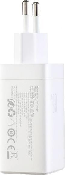 Image du produit Joyroom JR-TG10 65W GaN Charger - White (EU) + A14 C to C 100W 1.2m - White (65 W, 3 ports)