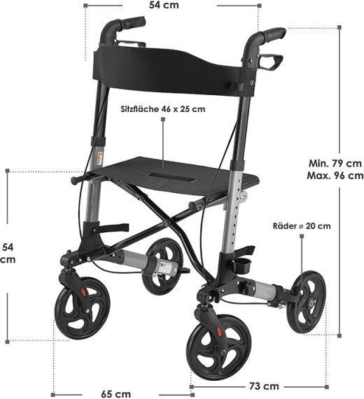 Actual product image Juskys Vital rollator with seat & shopping bag