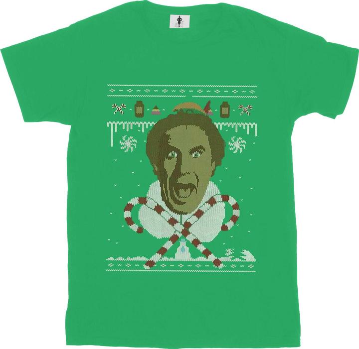 Actual product image Elf Mens Christmas Fair Isle T-Shirt (L)