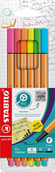 Produktbild STABILO Point 88 (Mehrfarbig, 6 x)