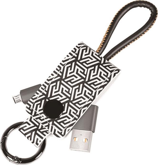 Produktbild LogiLink USB Kabel mit Schlüsselanhänger, 0,22 m Anschluss 1: USB 2.0 (Typ-A) Stecker, Anschluss 2: Micro (0.22 m, USB 2.0)