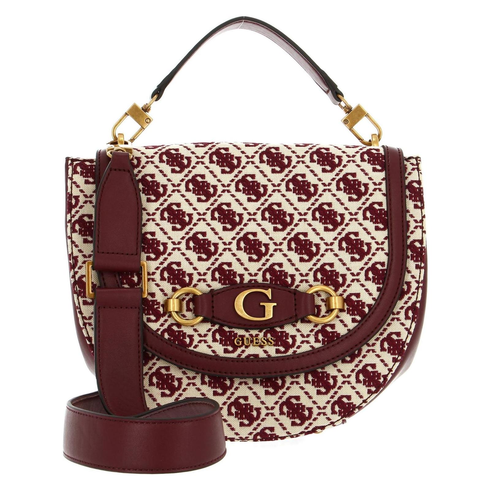 Guess, Damen, Handtasche, Izzy Flap Saddle Bag, Beige