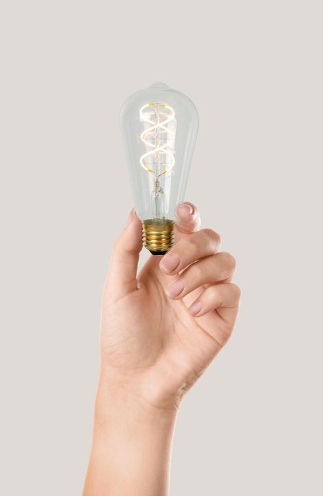 Produktbild Lucide ST64 - Glühfadenlampe - Ø 6,4 cm - LED Dim. - E27 - 1x4,9W 2700K - Transparent 49034/05/60 (E27, 460 lm, 1 x)