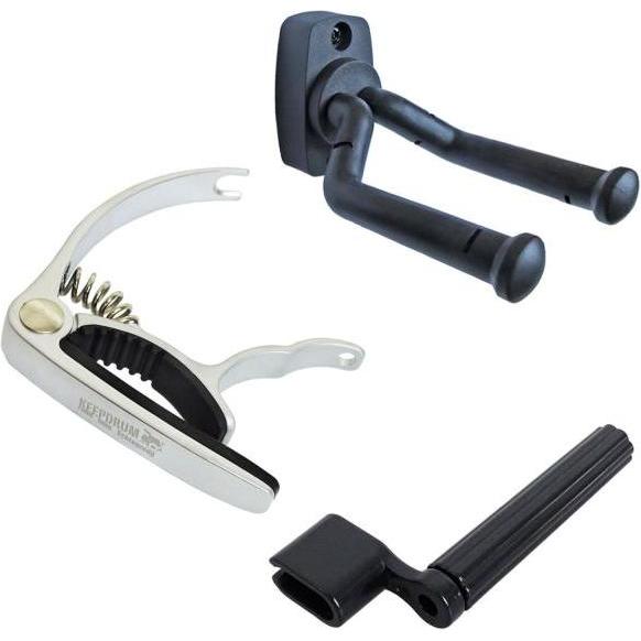 keepdrum Gitarren-Zubehör-Set, Zubehör Instrumente, Silber
