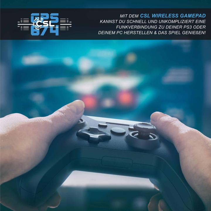 Produktbild CSL Gaming Controller, 2,4 Ghz Wireless Gamepad für PC, PS3 & Playstation im Xbox-Design, kabellos (PC)