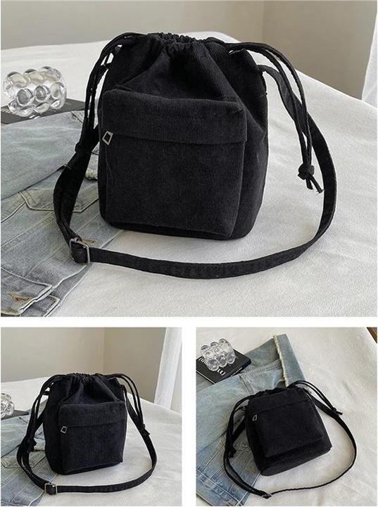 Immagine prodotto Only-Bags.Store Borsa a tracolla media Borsa a tracolla con coulisse Borsa a secchiello Casual Light Borsa a