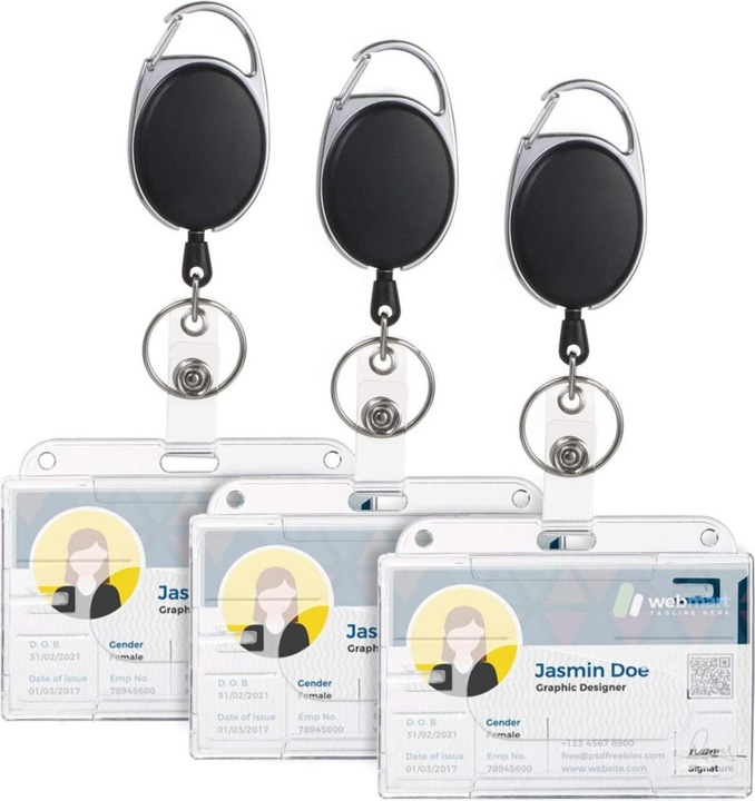 Werkstein Anti-Lost Key-Bak Schlüsselanhänger mit Gürtelclip / Kartenhalter / Ausweishülle 3er Set