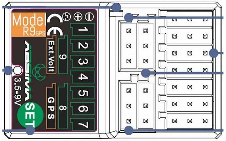 Image du produit Absima Récepteur 9 voies R9GPS 2.4GHz