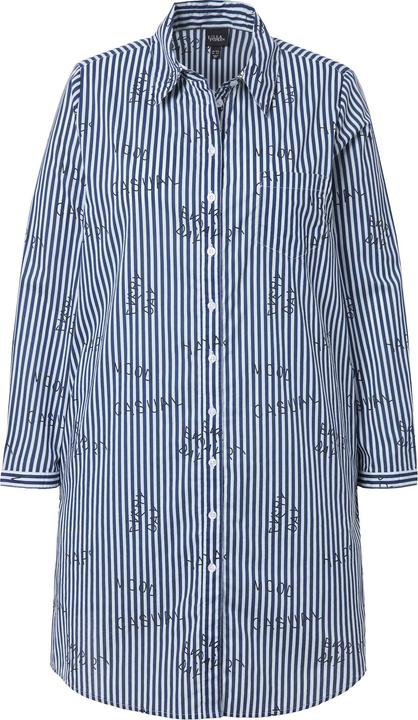 Produktbild Ulla Popken Longbluse, Streifen, Schriftmuster, Hemdkragen, Langarm (46, 48)