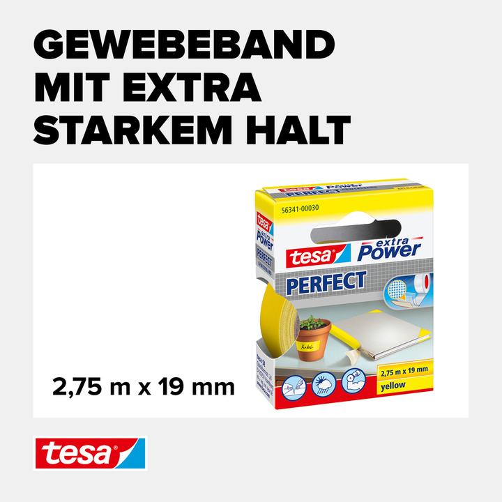 Produktbild tesa EXTRA POWER PERFECT Gewebeband, gewebeverstärktes Ductape (19 mm)