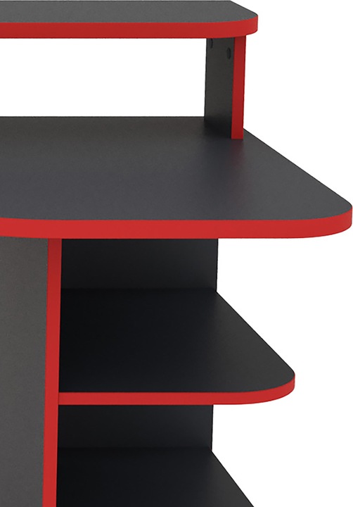 Produktbild Homexperts FLYNN Schreibtisch Breite 160 cm, anthrazit mit roter Kante