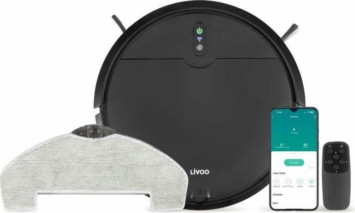 Actual product image Livoo WASH'UP Connected robot vacuum cleaner (1000 Pa, Wiping cloth)
