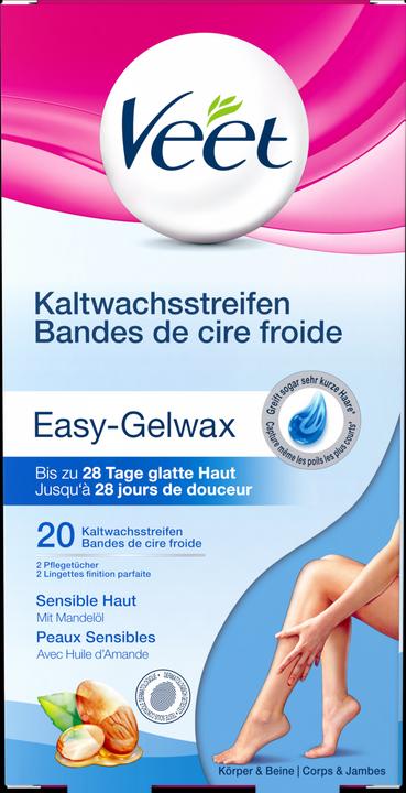 Veet Kaltwachsstreifen sensible Haut Pure für Beine & Körper (451.25 ml, 20 x, 63 g)