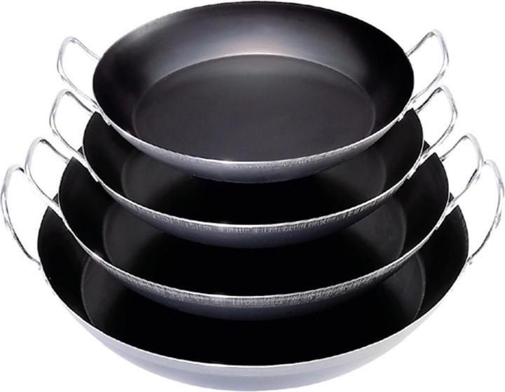 Actual product image de Buyer La Lyonnaise paella pan with 2 handles (34 cm, Paella pan, Steel)