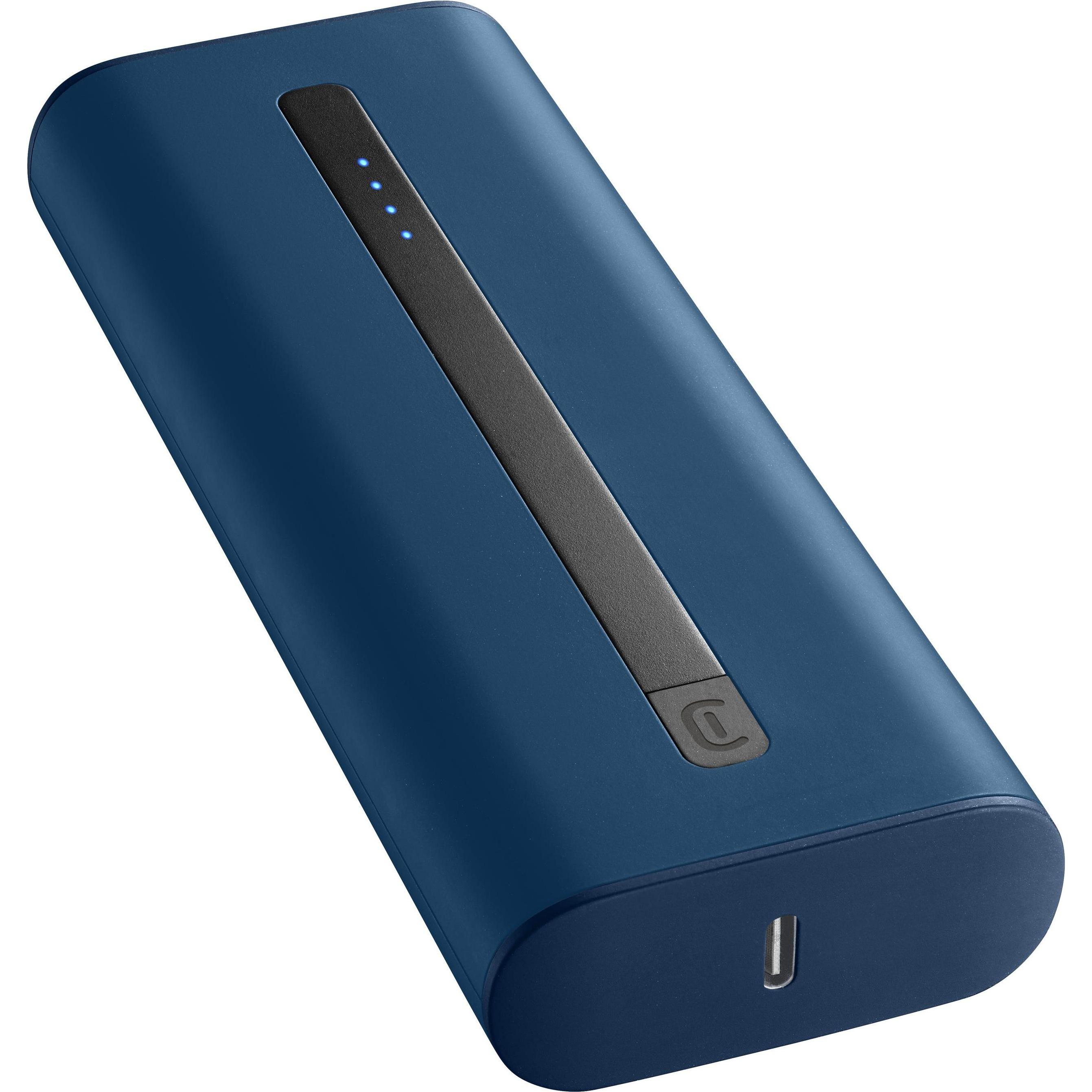 Cellularline Thunder 20000 (20000 mAh, 20 W, 74 Wh), Powerbank, Blau