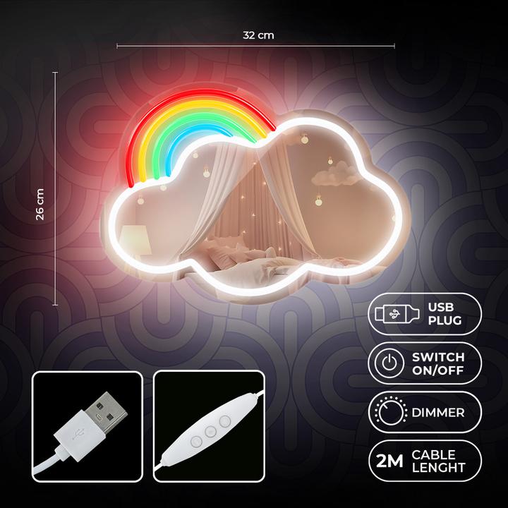 Immagine prodotto Forever Light Neon SPECCHIO LED CLOUD multicolore FMNE05 (1.80 x 38.50 cm)