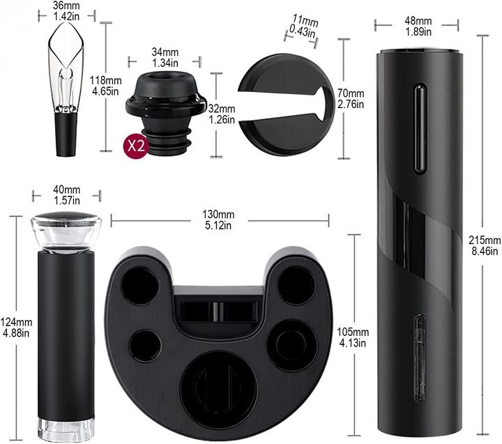 Actual product image Aikaro Electric corkscrew, basic set with rechargeable battery (Electric corkscrew)