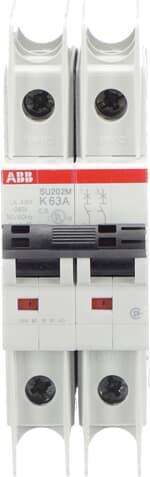 Produktbild ABB SU202M-K63 Sicherungsautomat K-Char., 10kA, 63A, 2P UL489