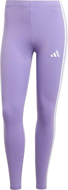 Adidas Damen Essentials 3-Stripes Cotton Leggings, Violet Fusion/White, S