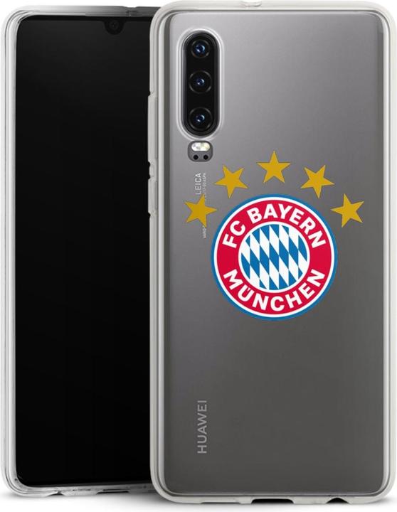 Produktbild DeinDesign Silikon Hülle für Huawei P30 Handyhülle Case Smartphone Schutzhülle FC Bayern München FCB Sterne (Huawei P30)