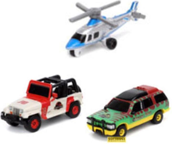 Actual product image Jada Jurassic Park 3-Pack A Nano Cars
